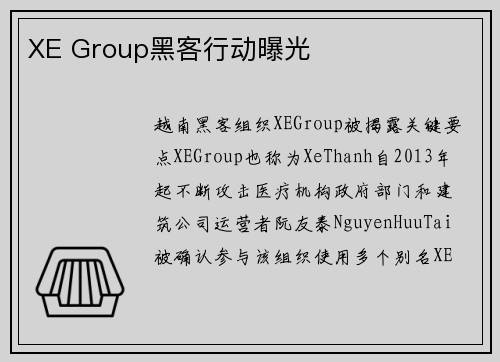 XE Group黑客行动曝光